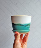 White Green Planter - Small