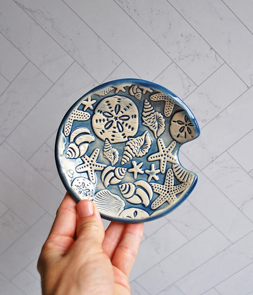 Blue Shell Spoon Rest