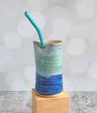 Straw Tumbler - Aqua and Blue Skinny
