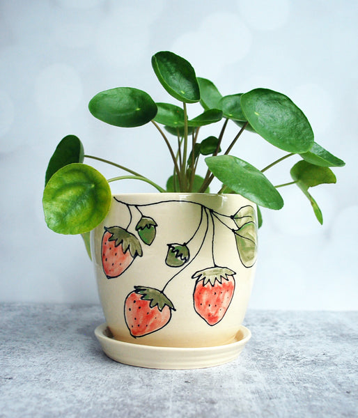 Strawberry Planter with Saucer