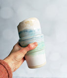 Travel Tumbler - Cream Blue Green