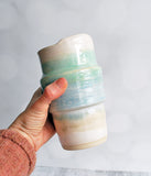 Travel Tumbler - Cream Green Blue