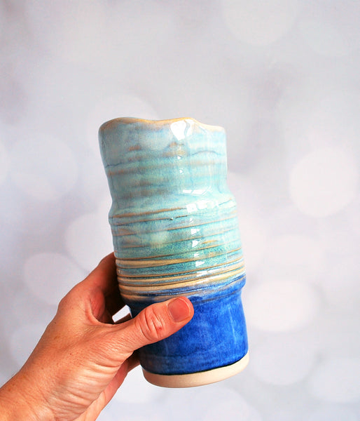 Travel Tumbler - Aqua and Blue