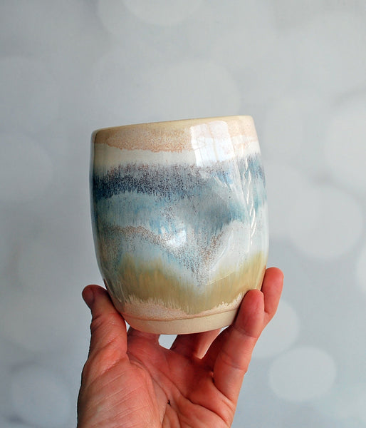 Blue and Cream Tumbler