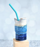 Straw Tumbler - Blue and White Crystal