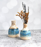Vase - Speckle White and Blue - Medium