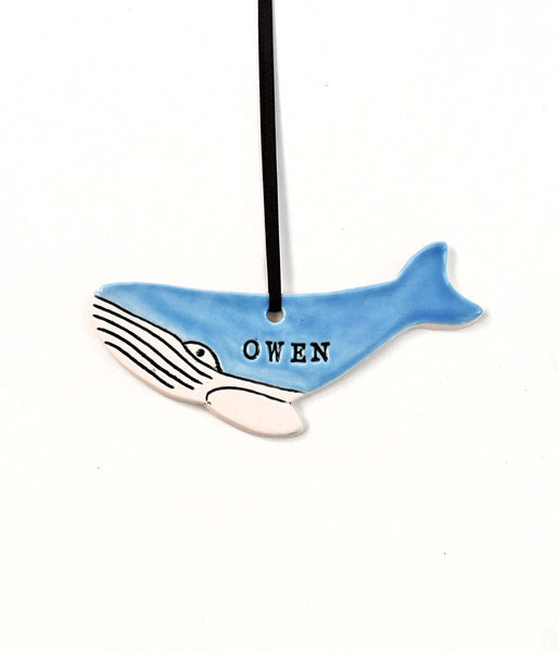 Whale Ornament, Personalized