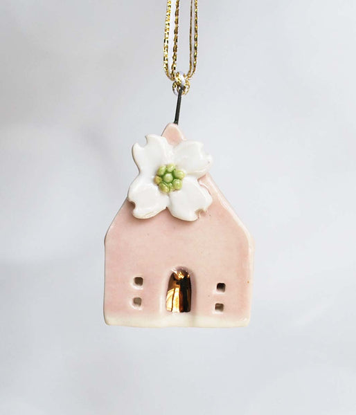 Mini House Ornament - White Dogwood Flower