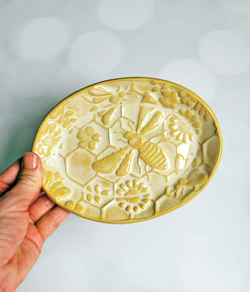 Yellow Bee Oval Tray