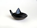 Black cat shaped ceramic dish