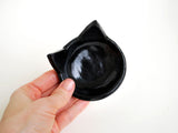 Black cat shaped ceramic dish