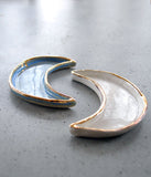 Moon Dish - Gold - White, Blue