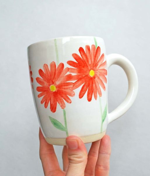 Watercolor Red Flower Coffee Mug