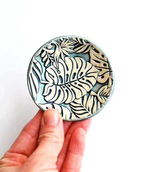 Lolalet Ceramic Ring Dish Jewelry Tray Plate With Initial, Small