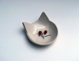 white cat jewelry bowl