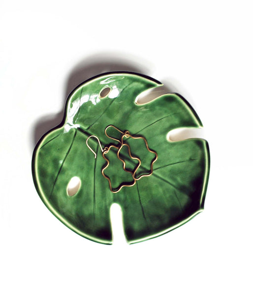 Green Monstera Leaf Bowl - Medium