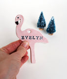 Flamingo Ornament, PersonalizedThis personalized flamingo ornament is a keepsake you will always treasure. Add a first name, last name, year or combination. 