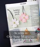 A photo of my dogwood ornaments in Our State Magazine