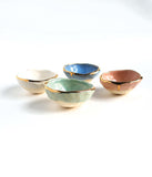 Tiny Gold Ring Dish - Pinch Pot BowlStore your rings and jewelry in style with this pretty round ceramic ring dish, in the color of your choice, with 22k gold luster accents. Pair with a ring to make a