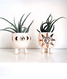 White Moon Phase Mini Planter - Air Plant Succulent PlantersA beautiful moon lovers planter! This little handmade ceramic planter has three feet. Glazed in glossy white, with 22k gold accents. Perfect for a tiny succulent or 